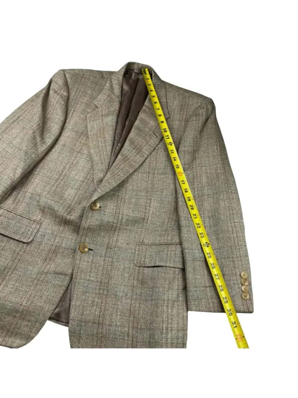 NEW Hickey Freeman Men's Tweed 2-Button Blazer Beige/Green Plaid • 40S US_11